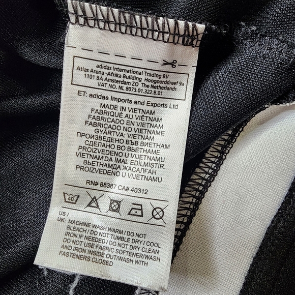 Adidas Black Track Jacket with White Stripes - Picture 6 of 8